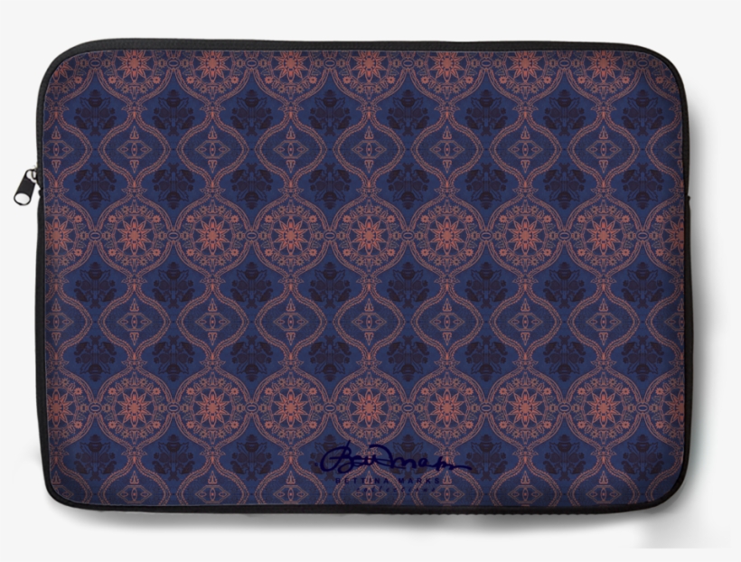 Blue Damask Laptop Sleeve - Coin Purse, transparent png download