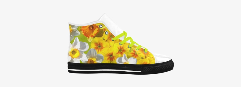 Daffodil Surprise Aquila High Top Microfiber Leather - Yellow Flower Graphic Keychain, Adult Unisex, Size:, transparent png download