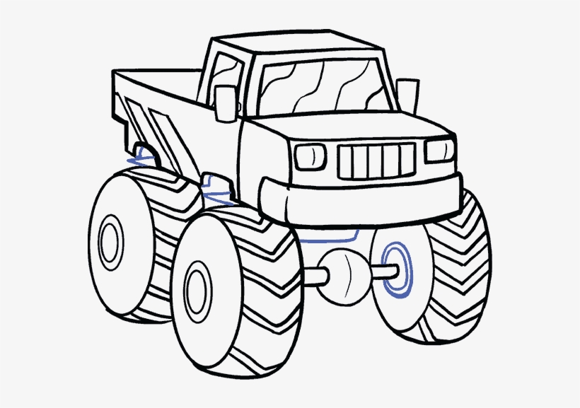 How To Draw A Monster Truck In A Few Easy Steps - Drawing, transparent png download