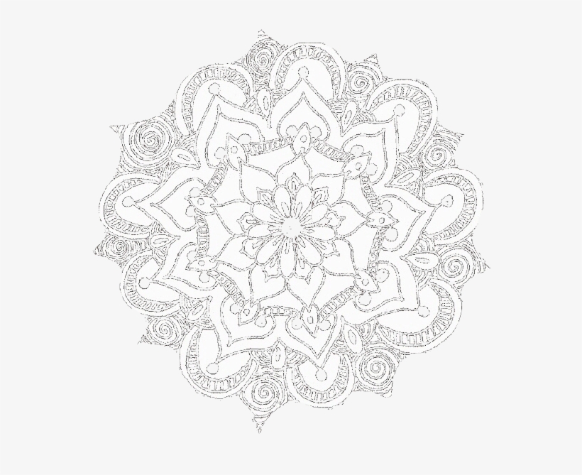 Iphone / Android Ocean Background Transparent Floral - White Mandala Black Background, transparent png download