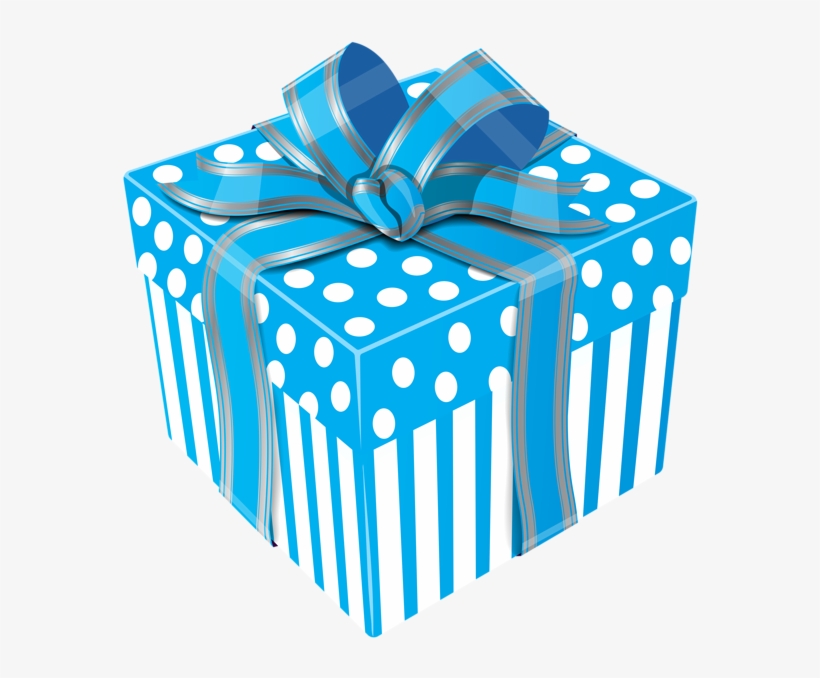 Gift Box With Blue Bow Png Clipart Imageu200b - Cute Gift Box Png, transparent png download