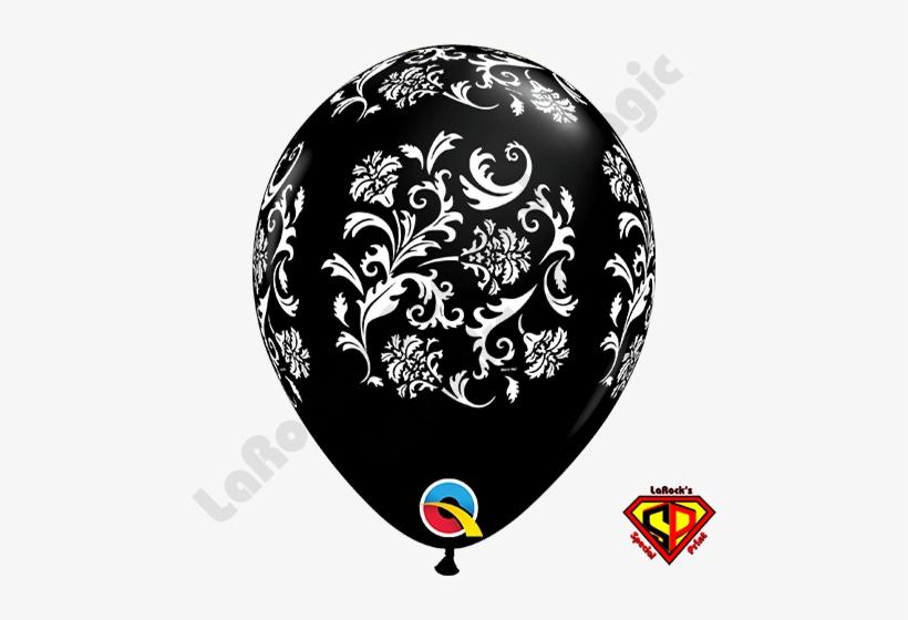 Black And White And Pink Damask Balloons, transparent png download
