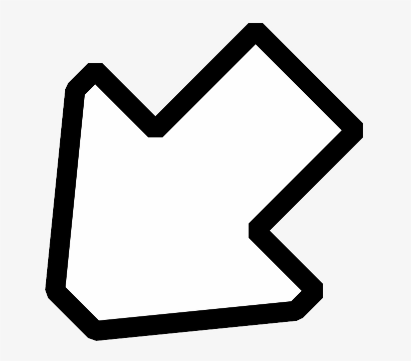 Black, Left, Outline, Arrow, White, Down, Icon - Arrow Clip Art, transparent png download