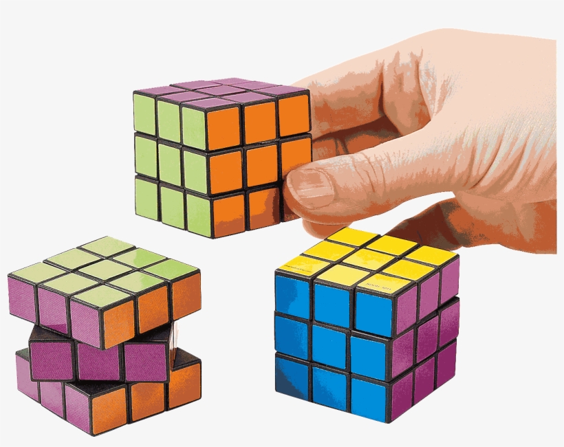 Mini Plastic Rubik's Cube - Fun Express Mini Bright Magic Cubes, transparent png download