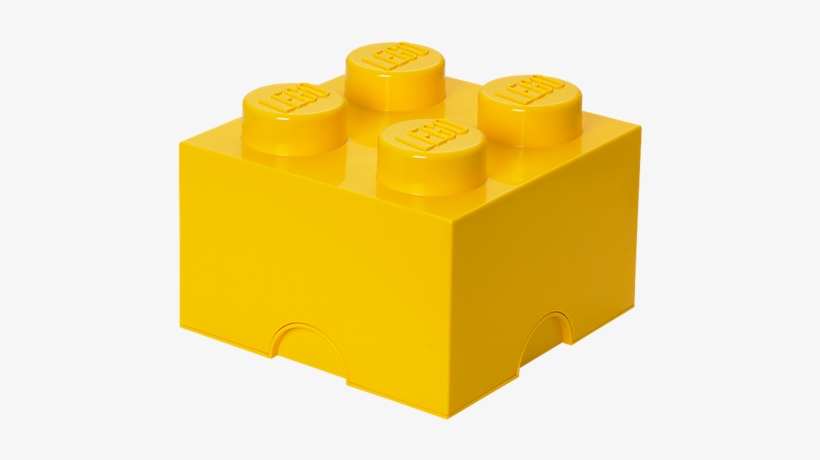 Stud Yellow Storage Brick - Lego Storage Brick 4 - Bright Orange, transparent png download