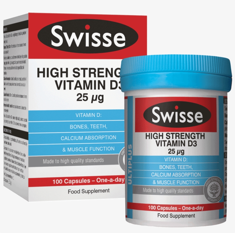 Swisse Ultiplus High Strength Vitamin D3 Supplement - Swisse High Strength Vitamin C Effervescent, transparent png download