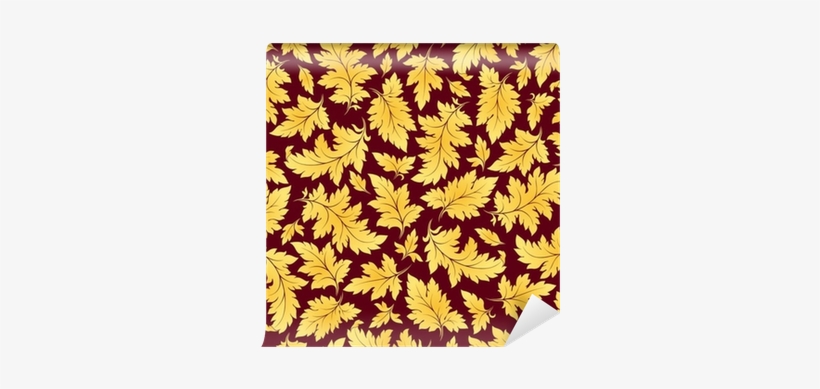 Vector Seamless Gold Leaves Pattern Wall Mural • Pixers® - Gold, transparent png download