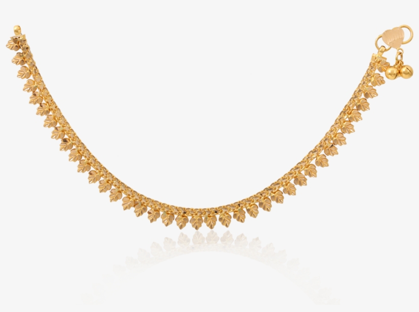 Glorious Gold Leaves Anklet - Necklace, transparent png download