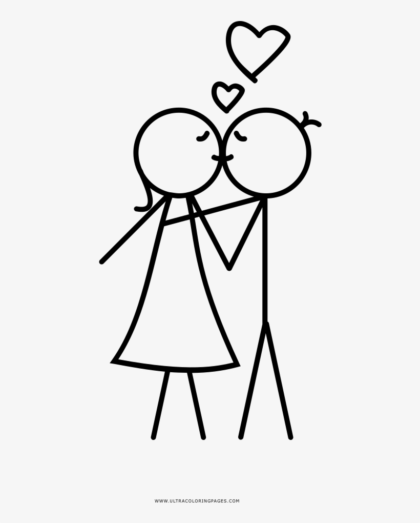 Beso Página Para Colorear - Love Is Cartoon Sex, transparent png download