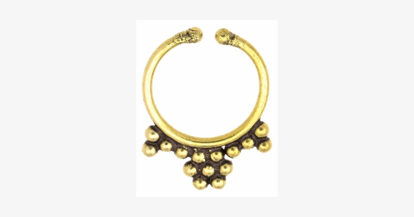 Septum Piercing Fake Nose Rings Flower Spikes Gold - Septum Fake Piercing Nose Rings Flower Top Brass Gold, transparent png download