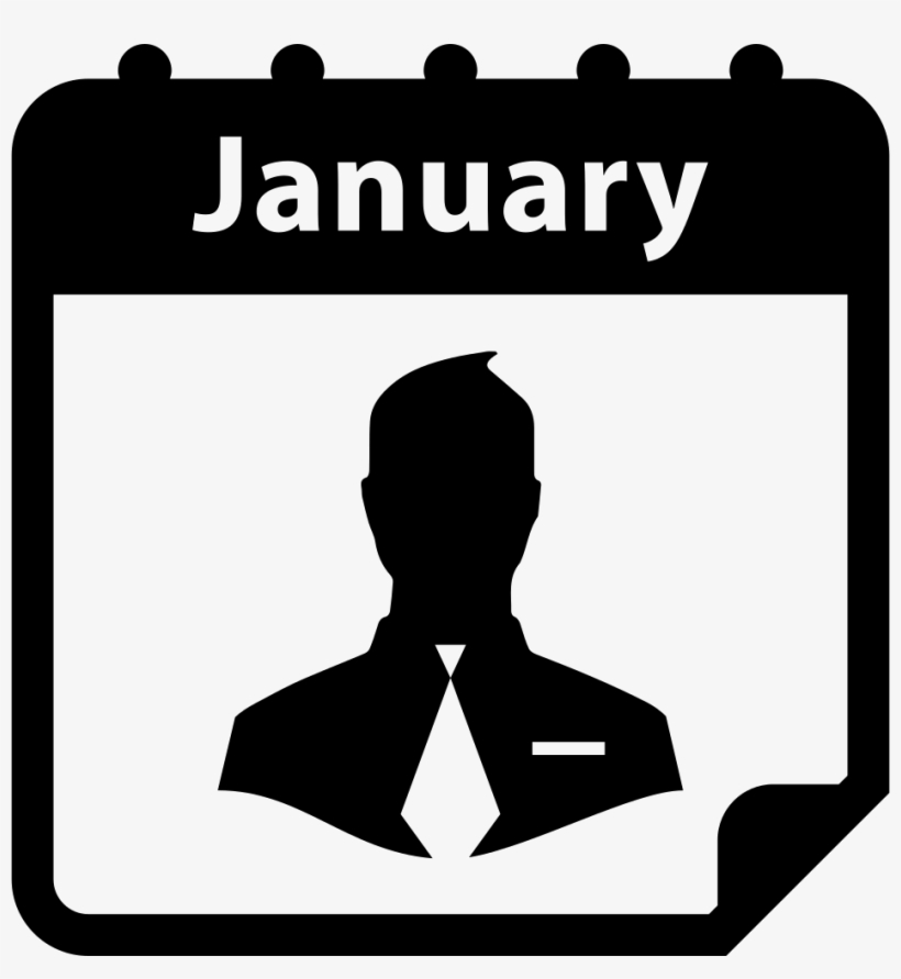 Businessman Symbol On January Calendar Page Comments - Calendar 25 Icon Png, transparent png download