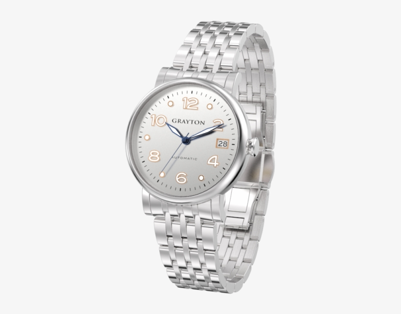 36mm Women's Automatic Watch White Silver Dial & Stainless - Watch Grayton Auto Gs - S.8 - 36-006 - Watch Links, transparent png download