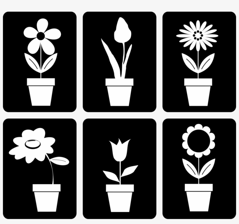 Potted Flower Silhouette, transparent png download