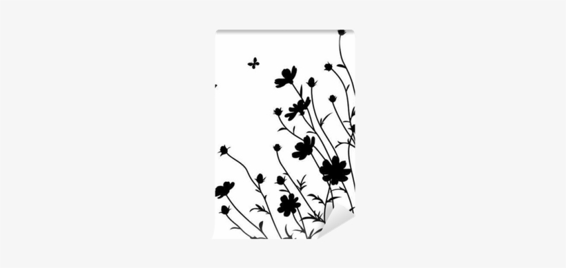 Flowers Silhouette Wall Mural • Pixers® • We Live To - Garden Flowers Silhouette, transparent png download