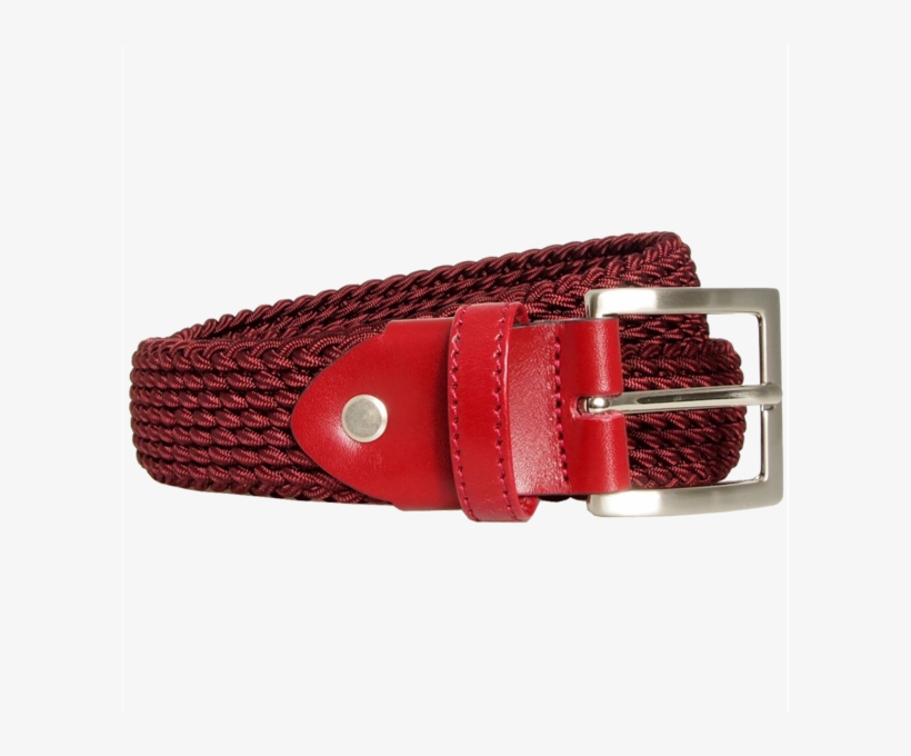 30 Mm Leather Trimmed Viscose Belt Bordeaux - Belt, transparent png download