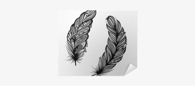 Peerless Decorative Feather , Patterned Design, Tattoo - Madártoll Rajz, transparent png download
