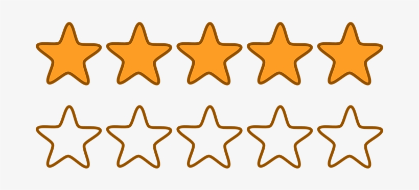 Rating Stars Orange Five 5 Votes Quality L - Five Stars Clip Art, transparent png download