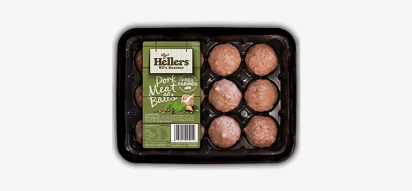 Hellers New Zealand Free Farm Pork Meatballs - Pork, transparent png download