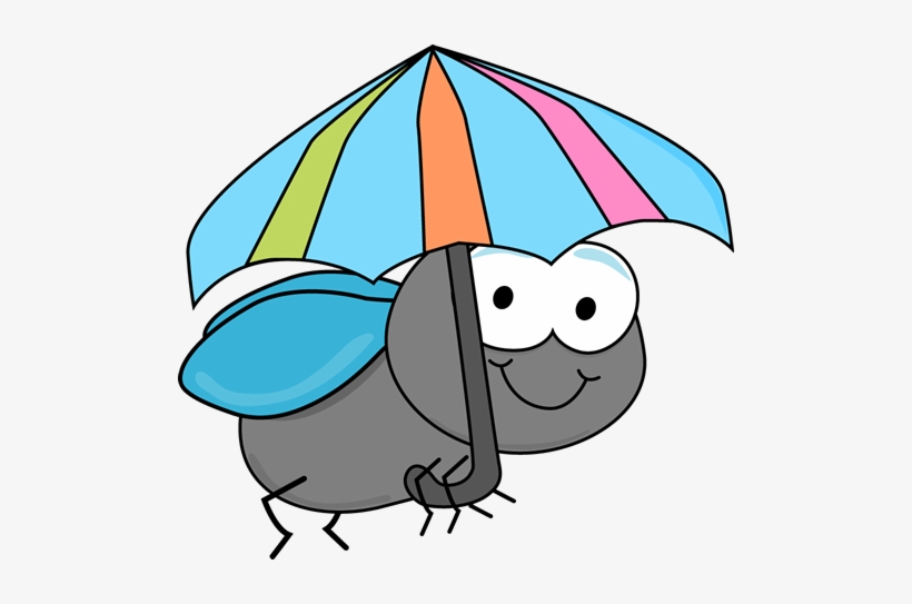 Fly And Umbrella Clip Art - Bee With Umbrella Clipart, transparent png download