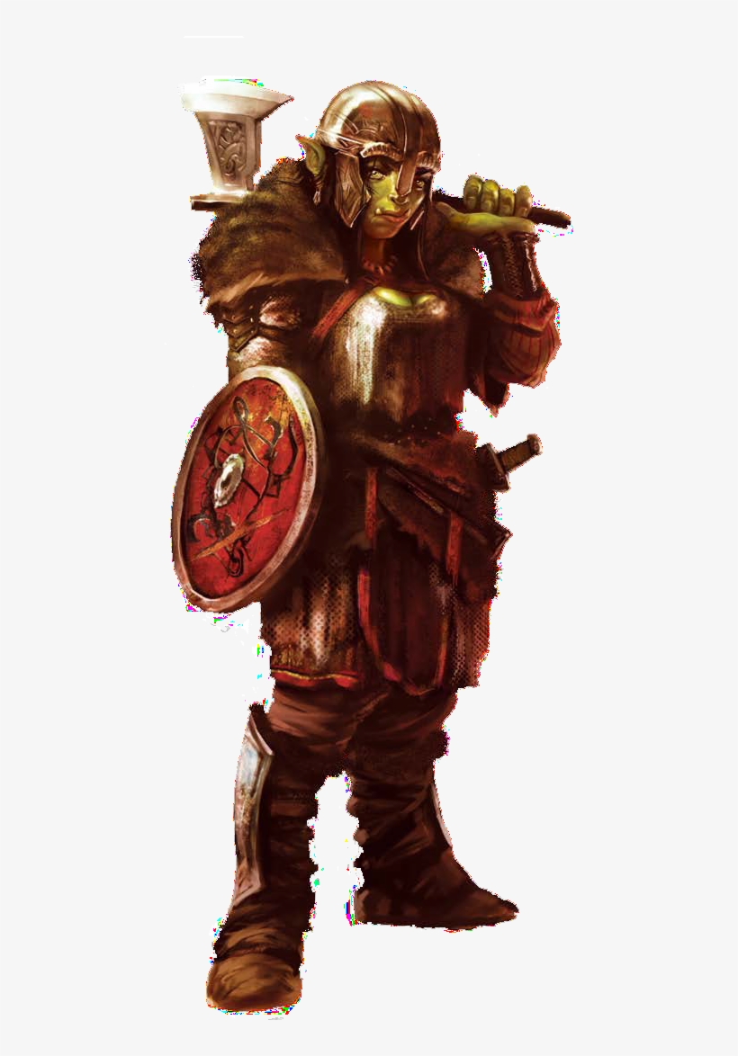 Half Orc B - Half Orc Axe Shield, transparent png download