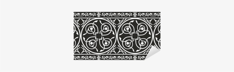 Seamless Gothic Floral Vector Border With Fleur De - Design, transparent png download
