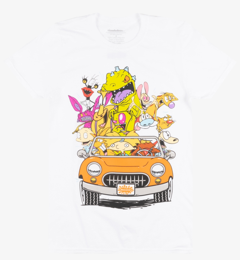 Nickelodeon Cartoon Characters T-shirt White Retro - T-shirt, transparent png download