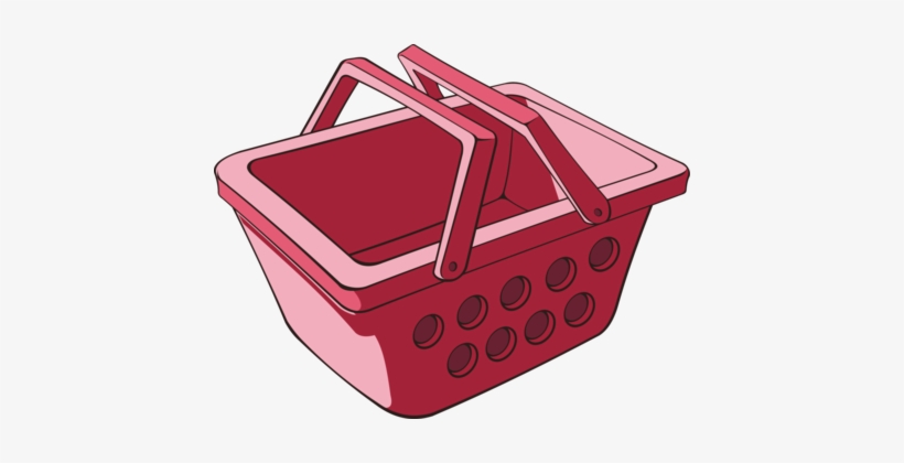 Basket Wicker Shopping Cart Plastic Container - Shopping Basket Clipart, transparent png download