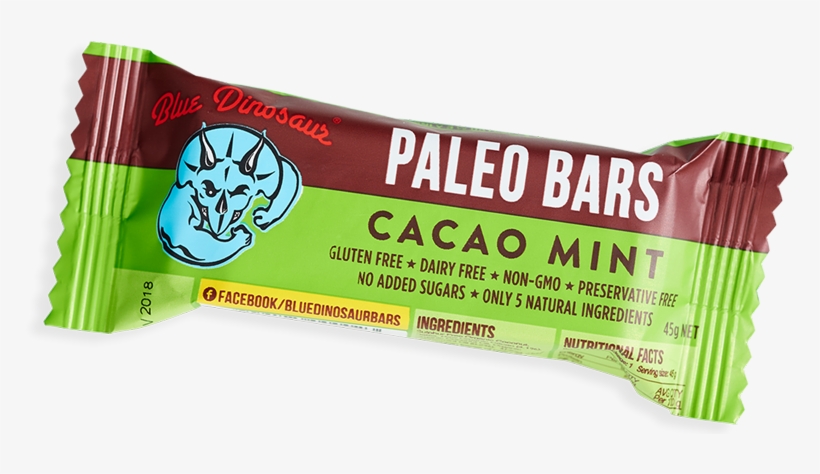 Cacao Mint - 12 Bars - Blue Dinosaur Paleo Bars Ingredients, transparent png download