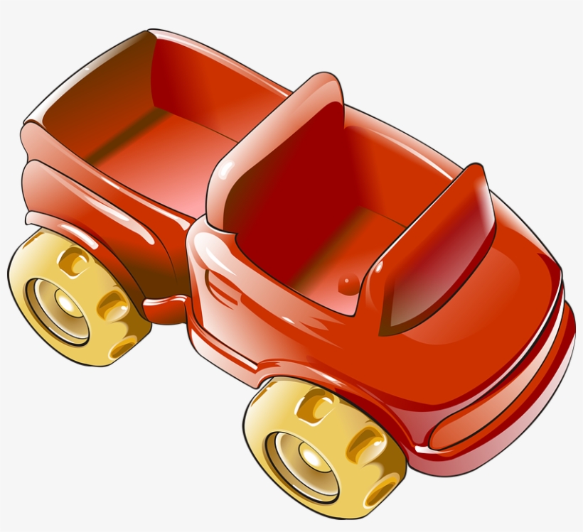 Car, Vehicle, Pickup, Convertible, Red, Toy, Drawing - Car, transparent png download
