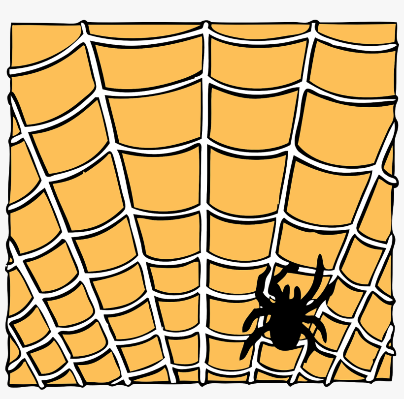 Free Spider On A Spider Web - Halloween Clip Art Background, transparent png download
