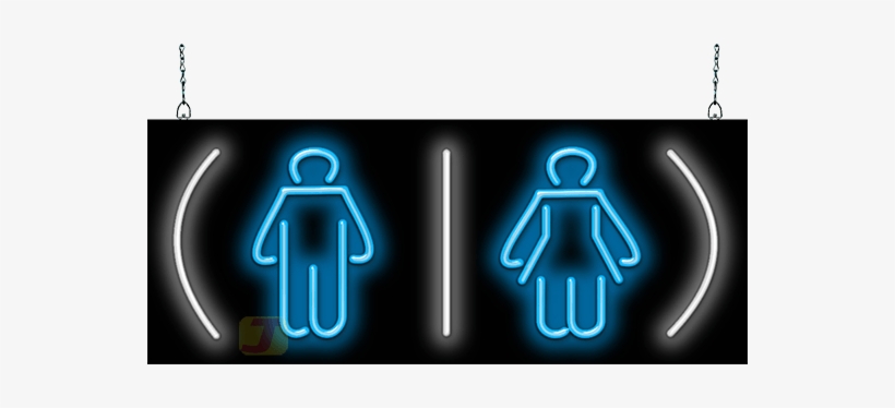 Male/female Restrooms Neon Sign - Neon Sign, transparent png download