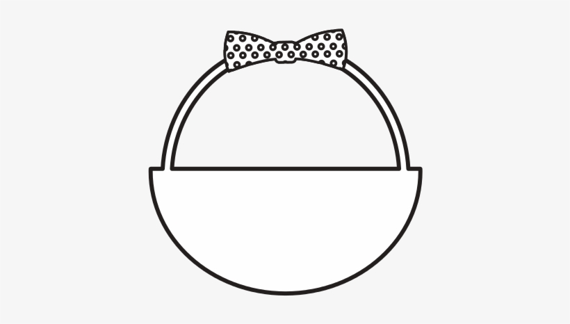 Cute Basket With Bow - Drawing, transparent png download
