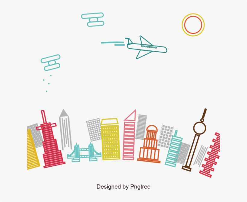 City Hand-drawn Vector, City Hand Drawn Vector, Urban - Vector, transparent png download