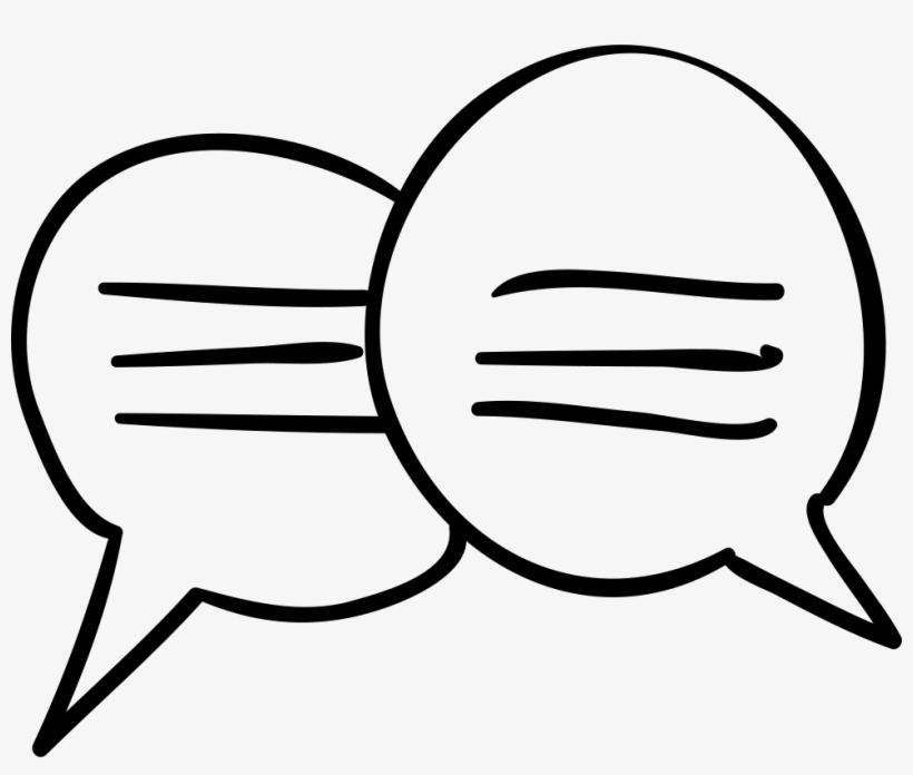 Chatting Speech Bubbles Hand Drawn Bubbles Couple Comments - Online Chat, transparent png download