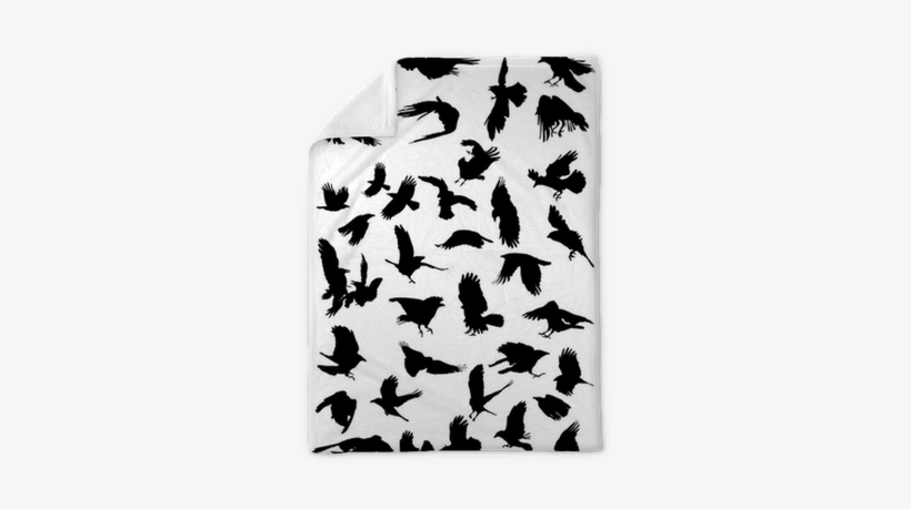 Crows Flying, Vector Silhouette Collection Plush Blanket - Crows Flying, transparent png download