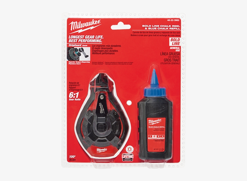Milwaukee 48 22 3982 100' Bold Line Chalk Reel Kit - 48 22 3982 Milwaukee, transparent png download
