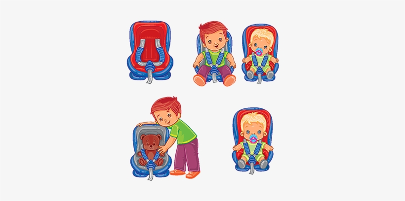 Small Children In Car Seats, Car, Set, Seat Png And - Child, transparent png download