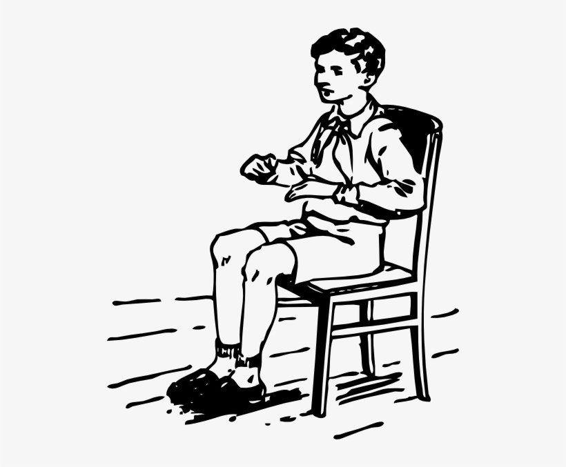 Boy Sitting In Chair Svg Clip Arts 510 X 597 Px, transparent png download