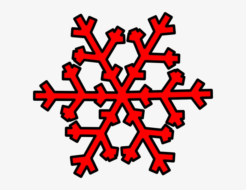 White Snowflake Clipart Png - Red Snowflakes Clipart, transparent png download