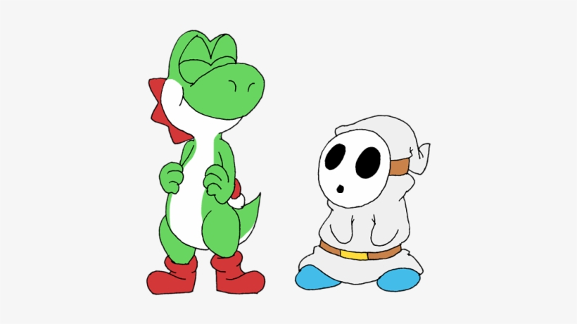 Yoshi And His Friend, White Shy Guy - Yoshi, transparent png download