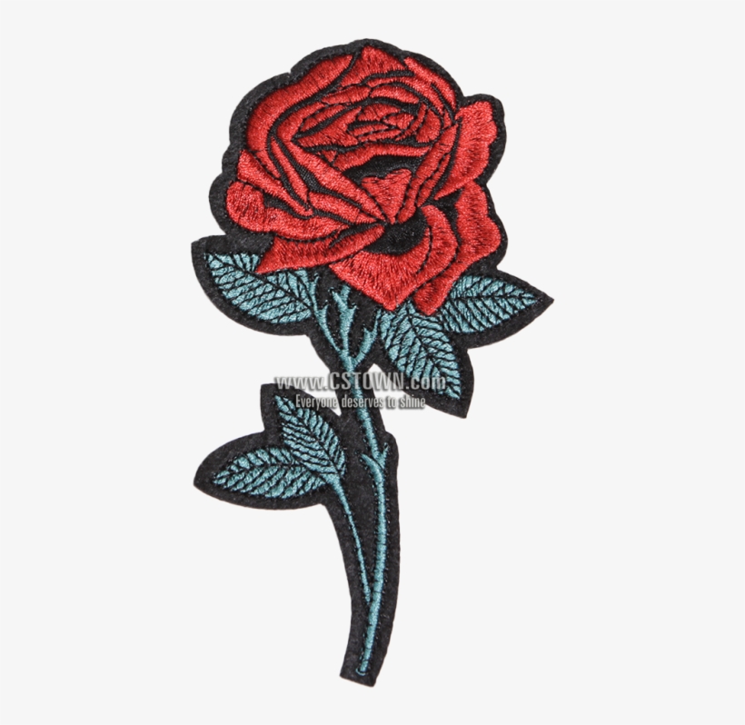 Stock And Custom Red Rose Embroidery Patch - Embroidery, transparent png download