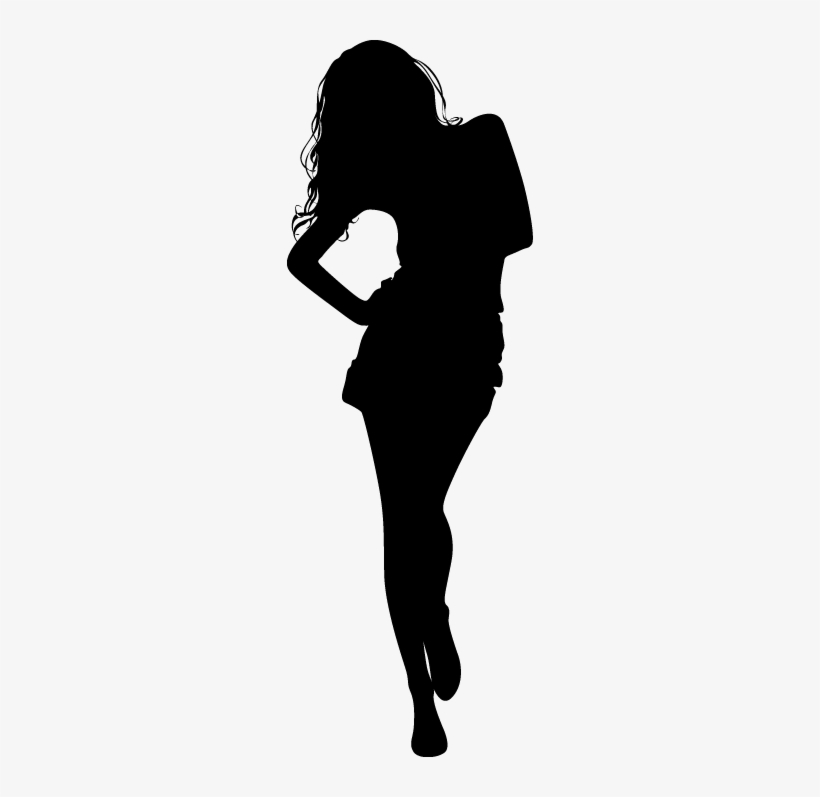 Lady Walking Silhouette Decal - Silhouette, transparent png download