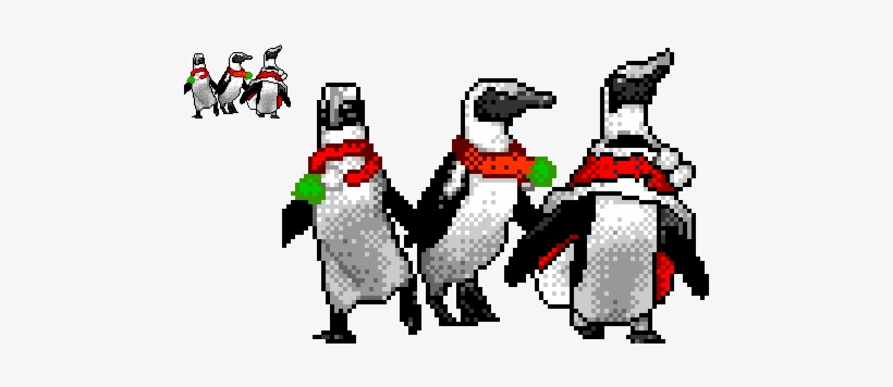 Christmas Pixel Penguins By M - Christmas Pixel, transparent png download
