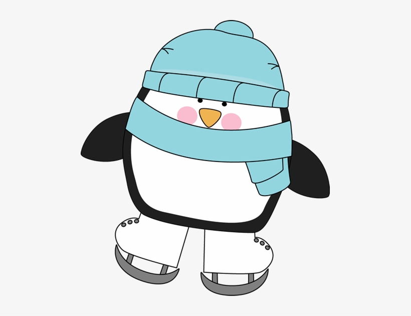 Cute Penguin Family Clipart Set, Christmas Penguins, - Ice Skating Clip Art, transparent png download