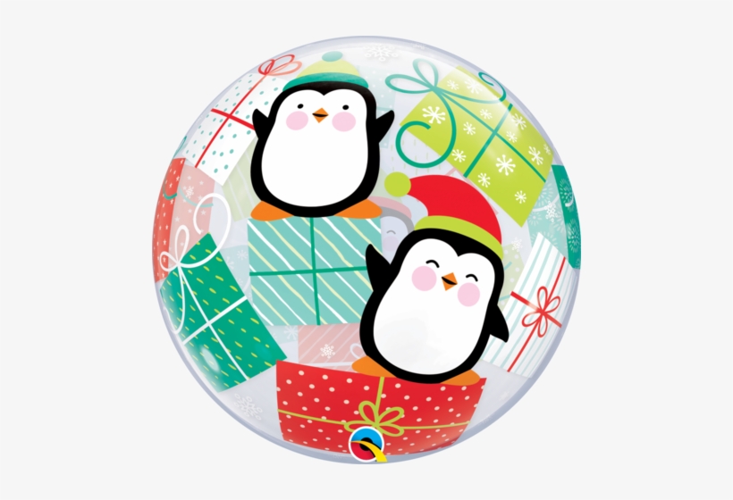 Christmas Penguins Bubble Balloon - 22" Pkg Christmas Penguins Bubbles, transparent png download
