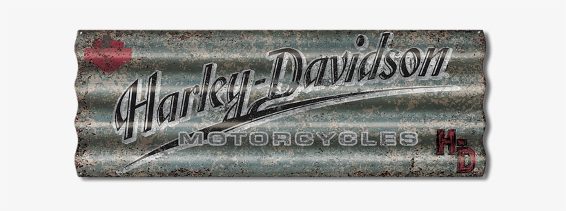 Harley-davidson Rustic Blue Corrugated Metal Sign - Harley Davidson Corrugated Metal Signs, transparent png download