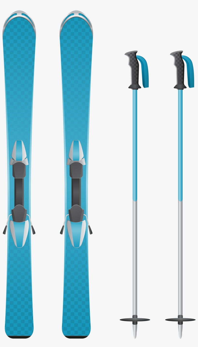 Blue Skis Png Clipart Image - Skis Clipart, transparent png download