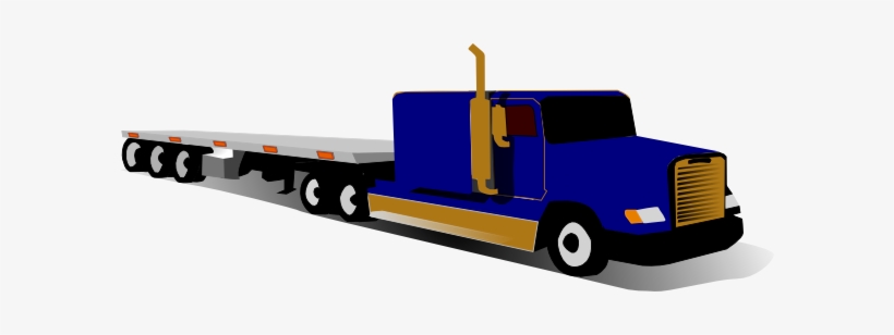 Container Clipart Truck Container - Flatbed Truck Clip Art, transparent png download