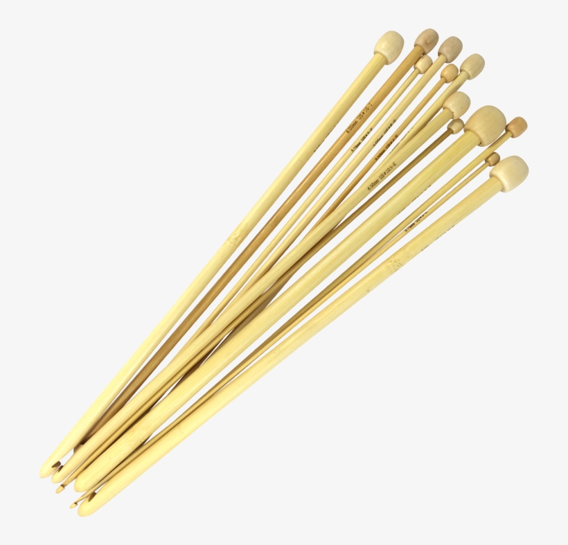 Stitchberry 12" Tunisian Bamboo Crochet Hooks - 13 Size Bamboo Crochet Hooks 2.75-10.0mm, transparent png download