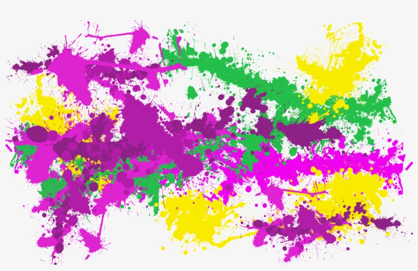 Pink Purple Yellow Green Splatters - Yellow, transparent png download